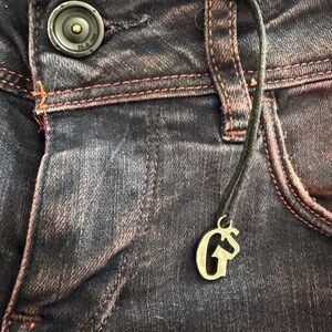 G-Star Dark Grey Skinny Jeans with Orange Stitching and core pinkish / reddish